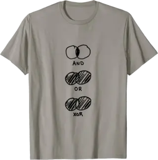 And, Or, and XOR (Exclusive OR) Venn Diagram T-Shirt