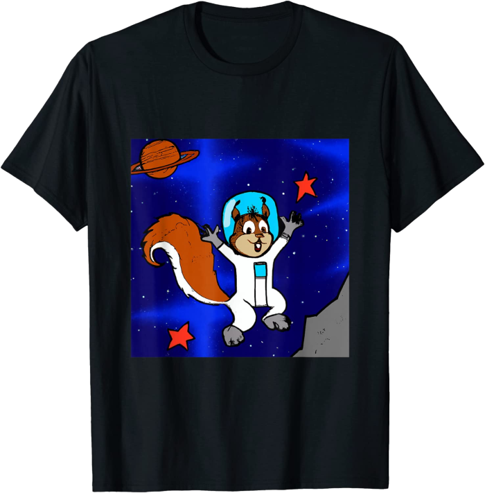 Astronaut Squirrel in Space T-Shirt