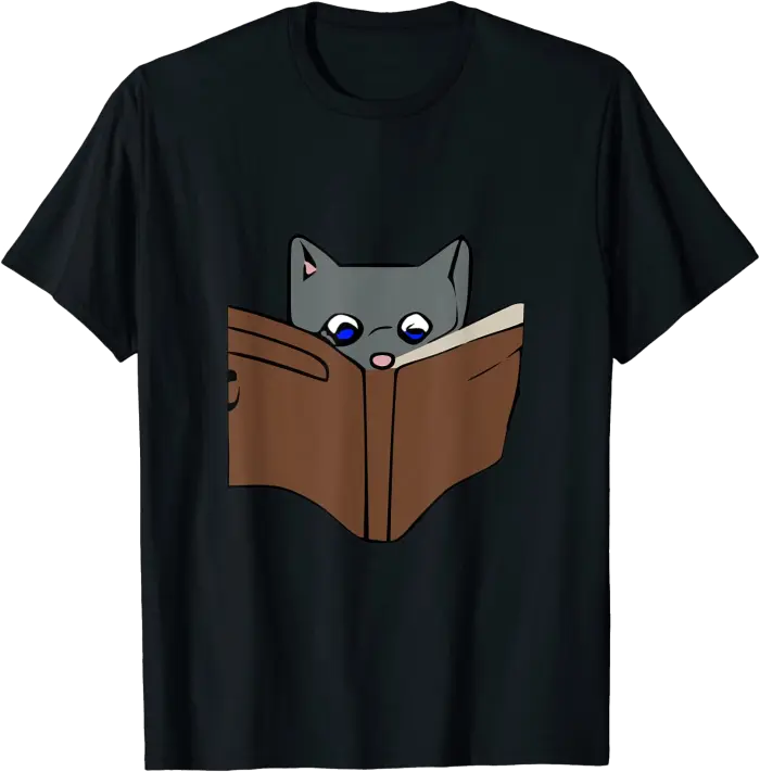 Cat Reading a Book T-Shirt