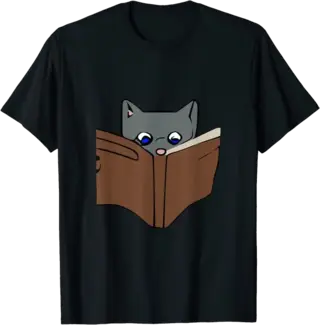 Cat Reading a Book T-Shirt