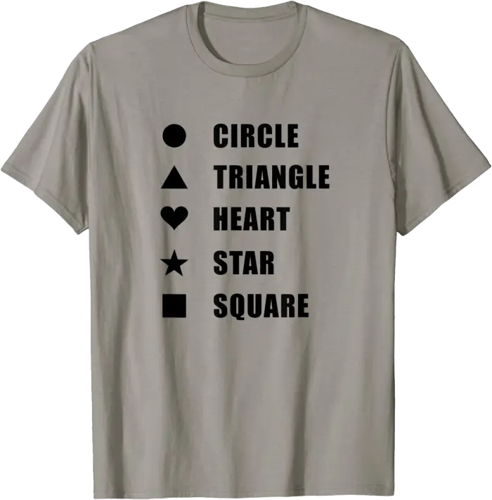 Circle Triangle Heart Star Square Shapes T-Shirt