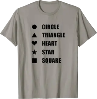 Circle Triangle Heart Star Square Shapes T-Shirt