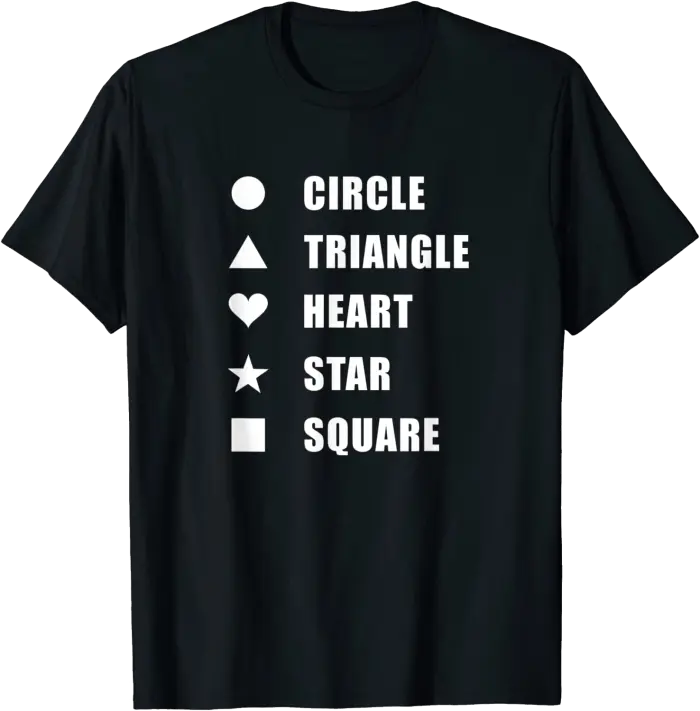 Circle Triangle Heart Star Square Shapes T-Shirt