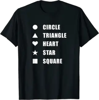 Circle Triangle Heart Star Square Shapes T-Shirt