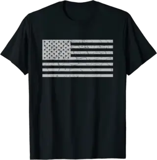 Gray American Flag T-Shirt