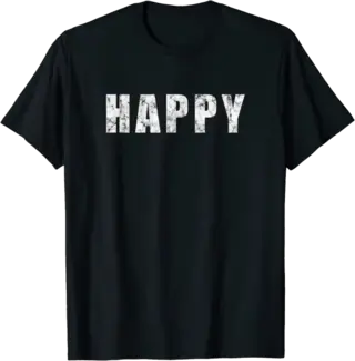 Happy Text T-Shirt