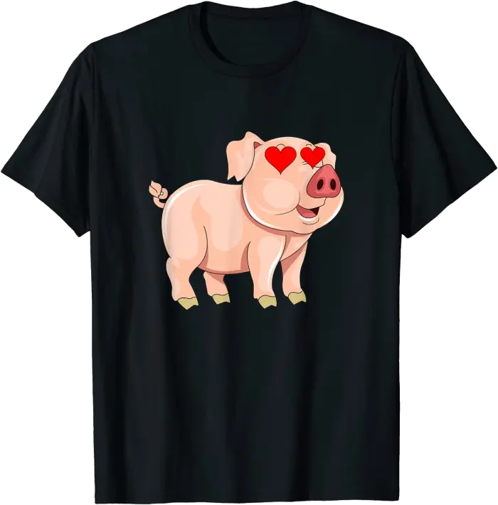 Heart-Eyed Pig for Saint Valentine's Day T-Shirt