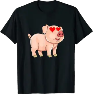 Heart-Eyed Pig for Saint Valentine's Day T-Shirt