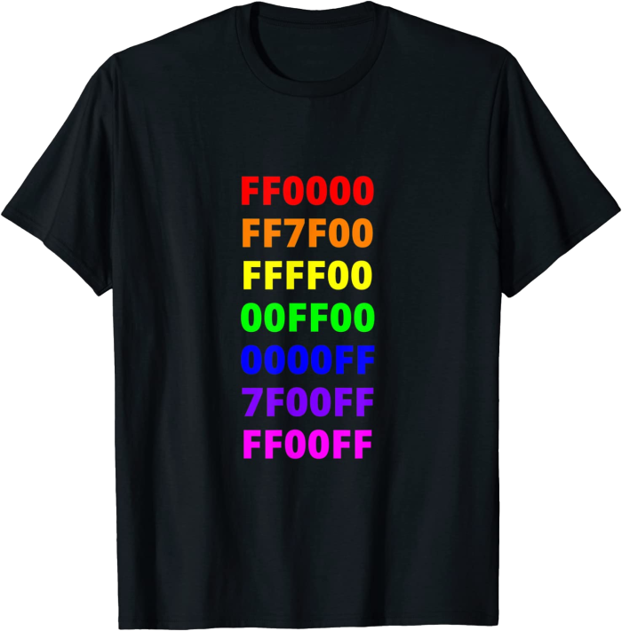 Hex Numbers of the Rainbow T-Shirt