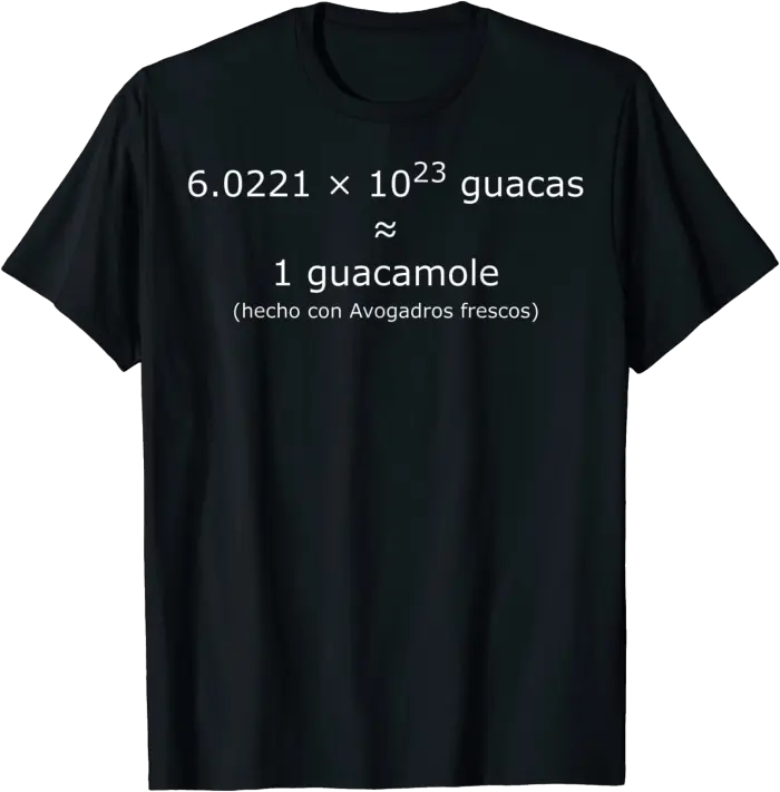 La Camiseta del Guacamole del Numero de Avogadro T-Shirt