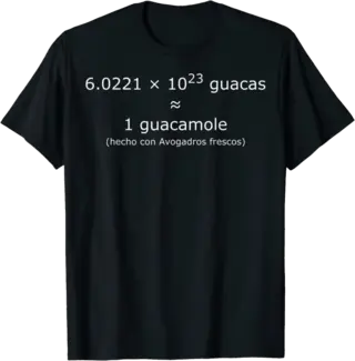 La Camiseta del Guacamole del Numero de Avogadro T-Shirt