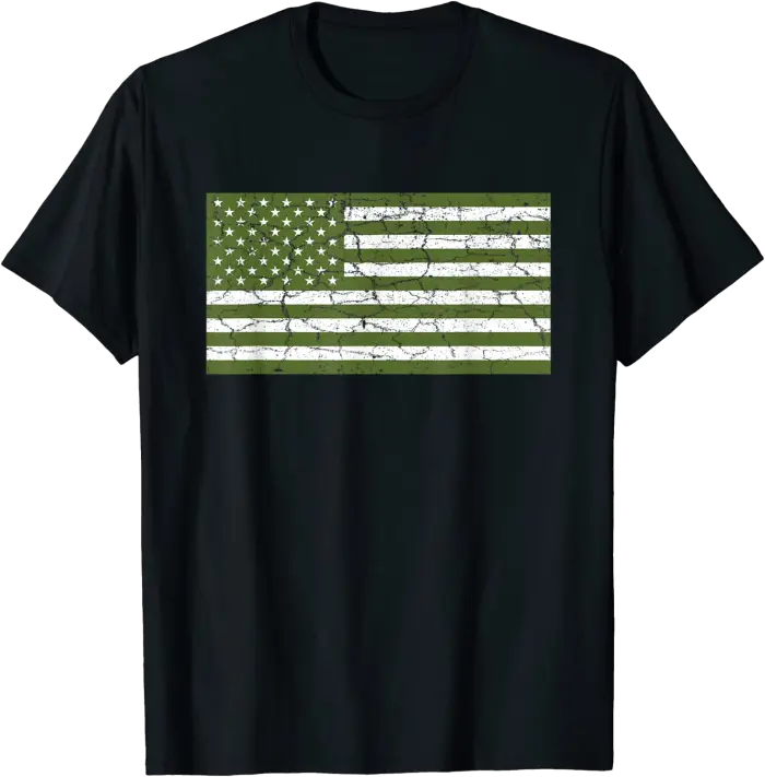 Olive Green American Flag T-Shirt