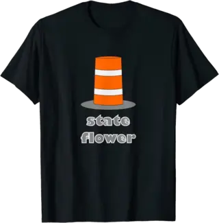Orange Construction Barrel - The Flower of Your State T-Shirt