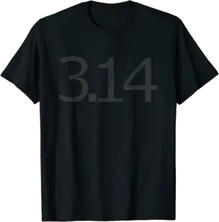 Pi T-Shirt with the number 3.14 Containing the Value of Pi