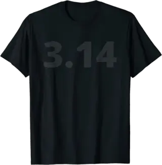 Pi T-Shirt with the number 3.14 Containing Tiny Letters Pi