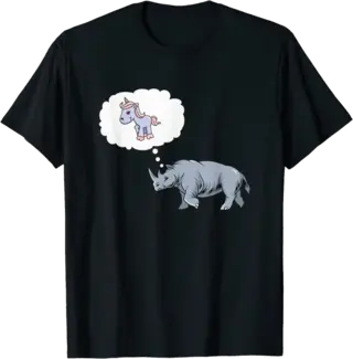 Rhinoceros Dreaming It's a Unicorn T-Shirt