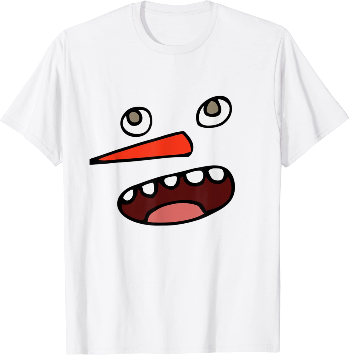 Silly Winter Snowman Face T-Shirt