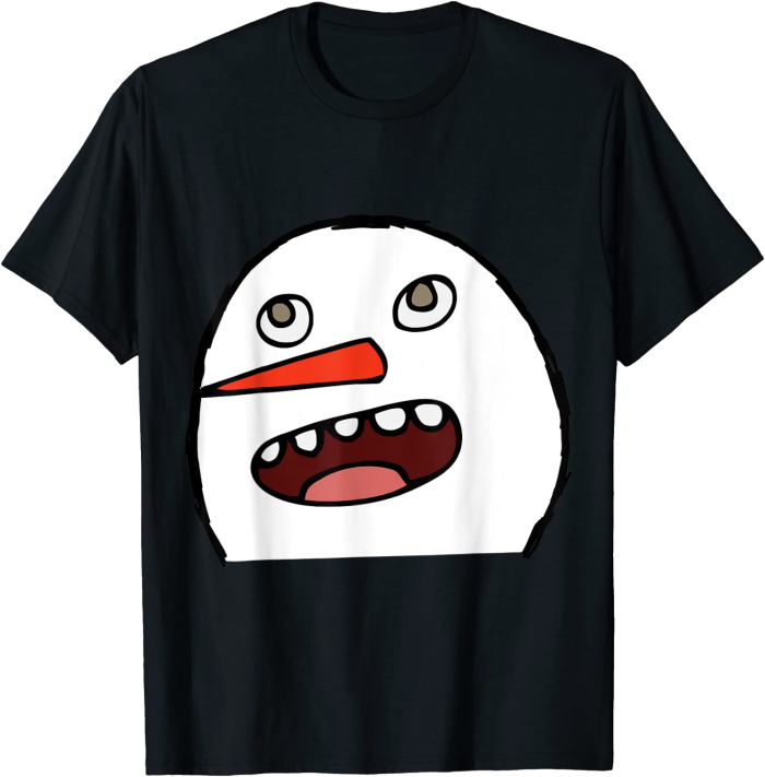 Silly Winter Snowman Face T-Shirt