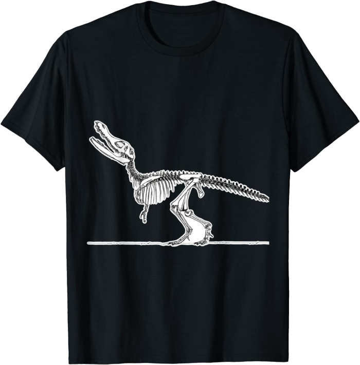 Sketch of a Museum Quality Dinosaur Skeleton Fossil T-Shirt