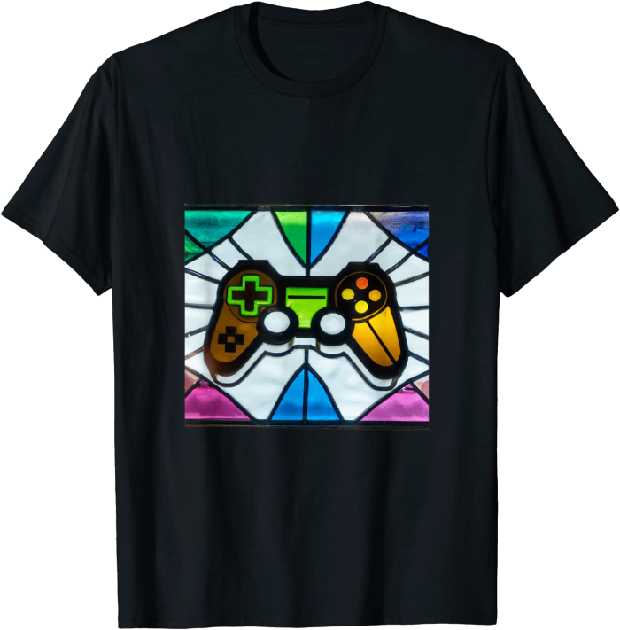 Stained Glass Window of a Video Game Console Controller T-Shirt