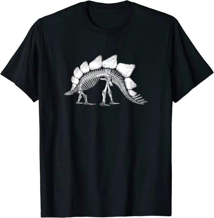 Stegosaurus Dinosaur Skeleton Drawing T-Shirt