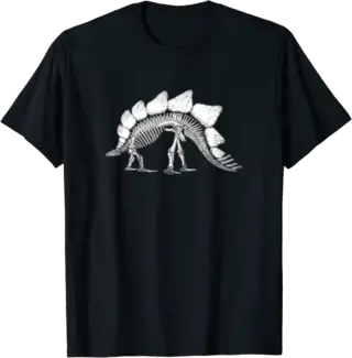 Stegosaurus Dinosaur Skeleton Drawing T-Shirt