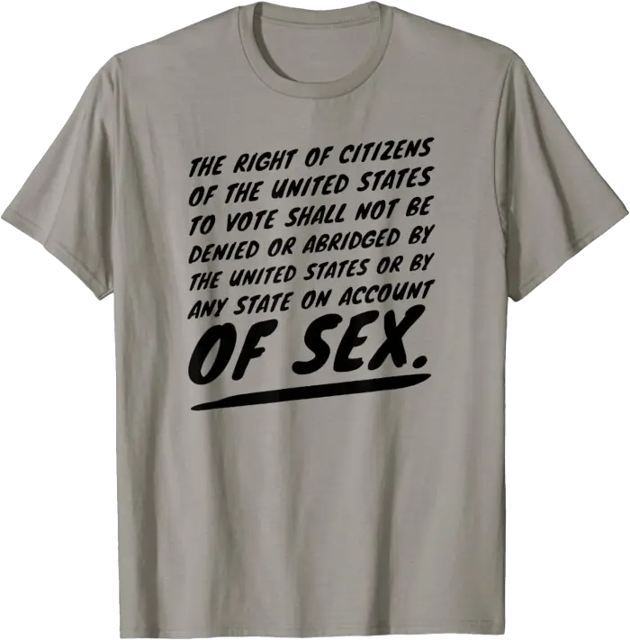 Women's Suffrage 19th Amendment Text T-Shirt